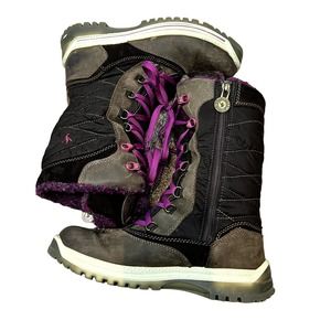 Santana Canada Mohawk Brown Pink Lace Up Insulated Winter Snow Boots Size 9